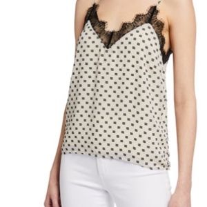ALLISON NEW YORK Clipped Jacquard Lace Cami, Sz. M